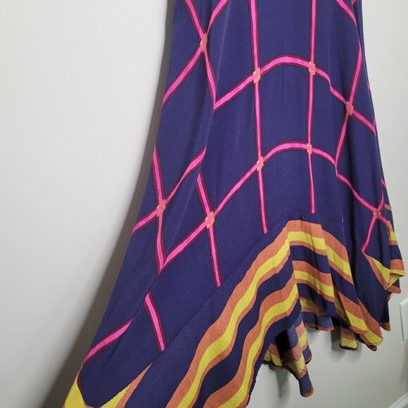 HD in Paris Anthro Handkerchief Asymmetrical hi lo short sleeve Dress size 4 - Picture 6 of 10